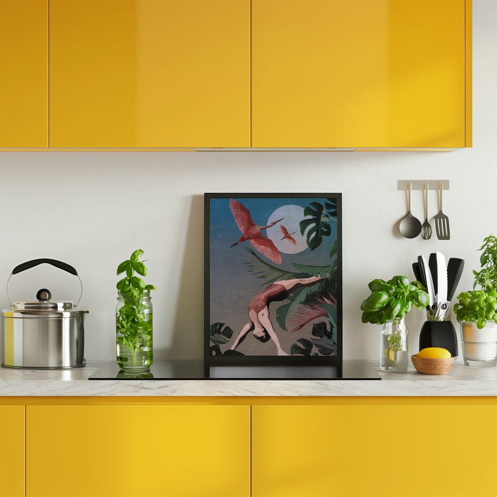 A Woman Doing A Backbend In The Jungle Poster